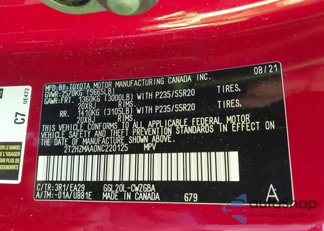 2022 Lexus Rx 350 z USA, uszkodzony, nr VIN 2T2HZMAA0NC220125